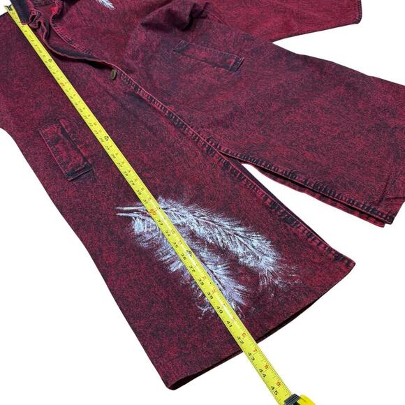 Vtg 80s Hand Painted J Akin Native American Acid Wash Coat Southwest Americana - Picture 12 of 12